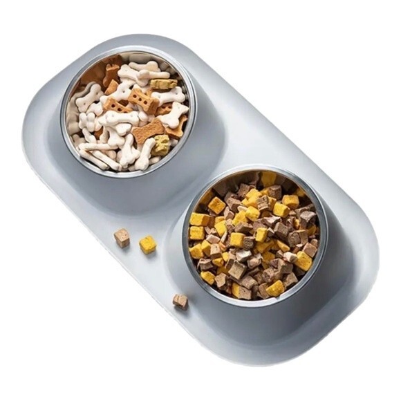 Raised Double Bowl Dog/Cat Feeder - Picture 1 of 6